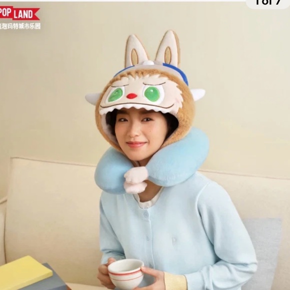 Popland Labubu Other - Labubu Neck Pillow With Hooded Labubu Face - Hard to Find RARE